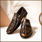 Imperial Croc Buckle Loafers – Antique Brown
