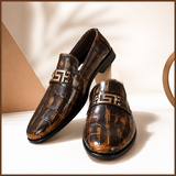 Imperial Croc Buckle Loafers – Antique Brown