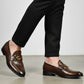 Classic Brown Leather Horsebit Loafers   (1070)