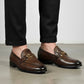 Classic Brown Leather Horsebit Loafers   (1070)