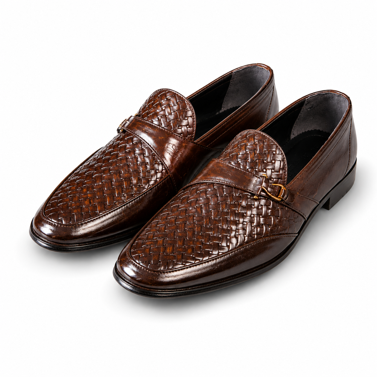 Heritage Woven Slip-On Loafers – Brown