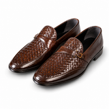 Heritage Woven Slip-On Loafers – Brown