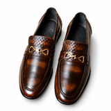 Regal Weave Horsebit Loafers – Dark Brown