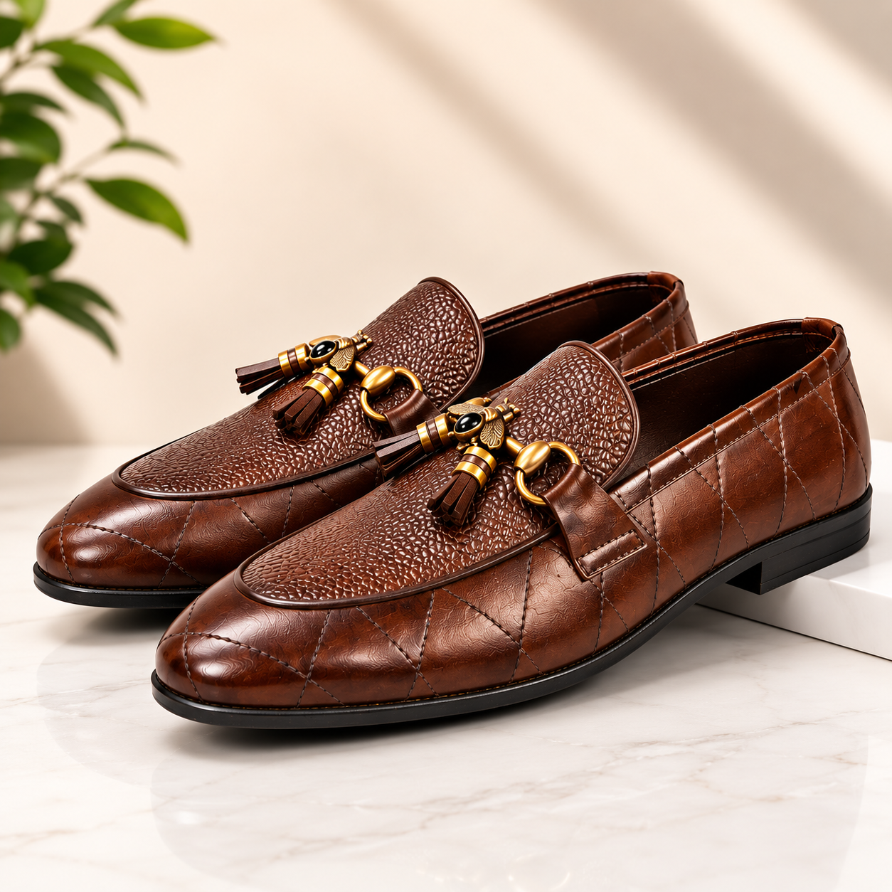 Classic Brown Leather Horsebit Loafers