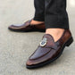 Classic Brown Leather Horsebit Loafers